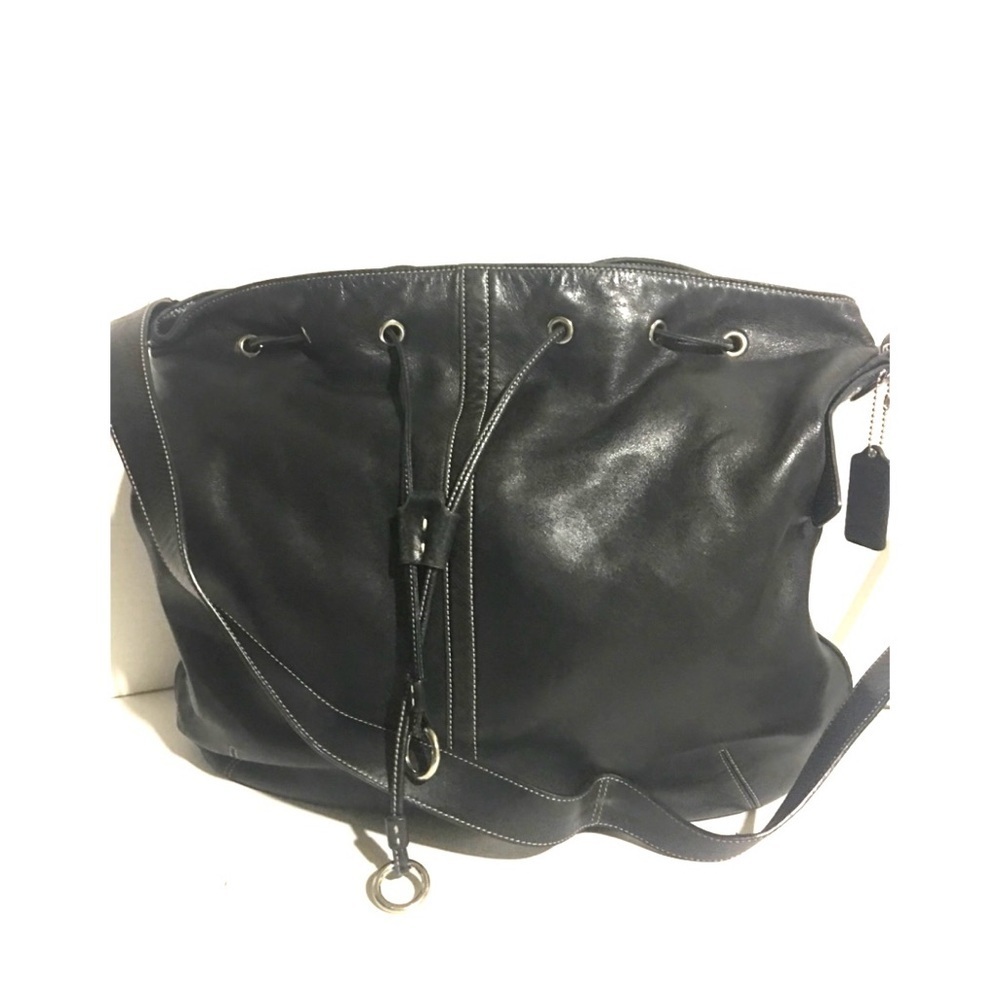 Coach vintage black leather crossbody handbag - Picture 8 of 11